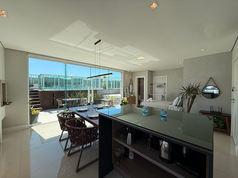 QE01- Studio| Jacuzzi Aquecida| Piscina| Churrasq.