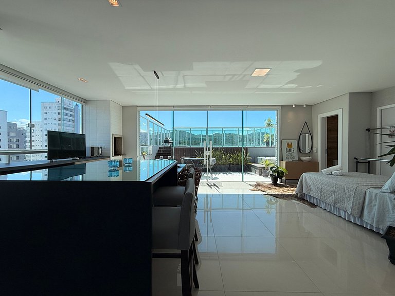 QE01- Studio| Jacuzzi Aquecida| Piscina| Churrasq.