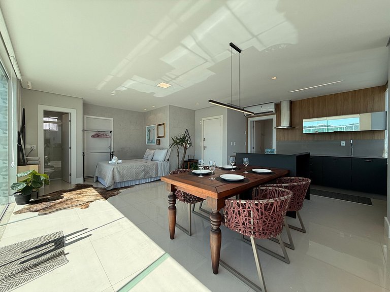 QE01- Studio| Jacuzzi Aquecida| Piscina| Churrasq.