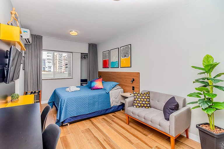 ST01- Studio Moderno Tudo a Pé no Centro de BC