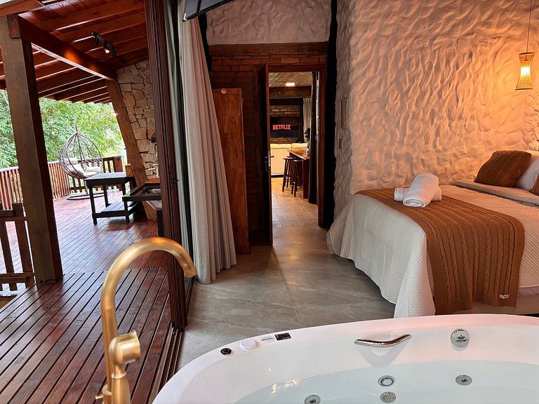 Cabana Rustico, Luxo & SPA : Sauna de Vidro