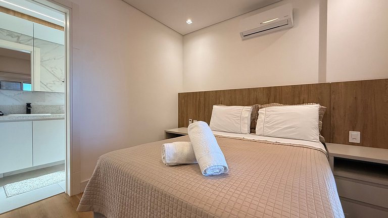 RK01- APTO 3 Quartos pé na areia com vista mar!