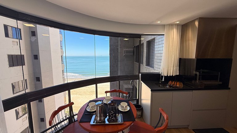 RK01- APTO 3 Quartos pé na areia com vista mar!